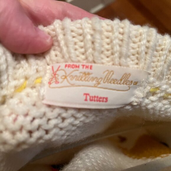 vintage precious hand-knit jack-o-lantern scarecrow sweater - Picture 5 of 5